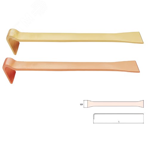 Изображение товара Шабер двусторонний Г-образный 40x270 сплав BeCu 208-1002 (шт)