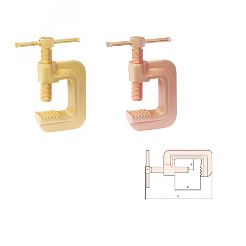 Изображение товара Струбцина G-образная 150мм, искробезопасный сплав AlCu 274-1008 (шт)