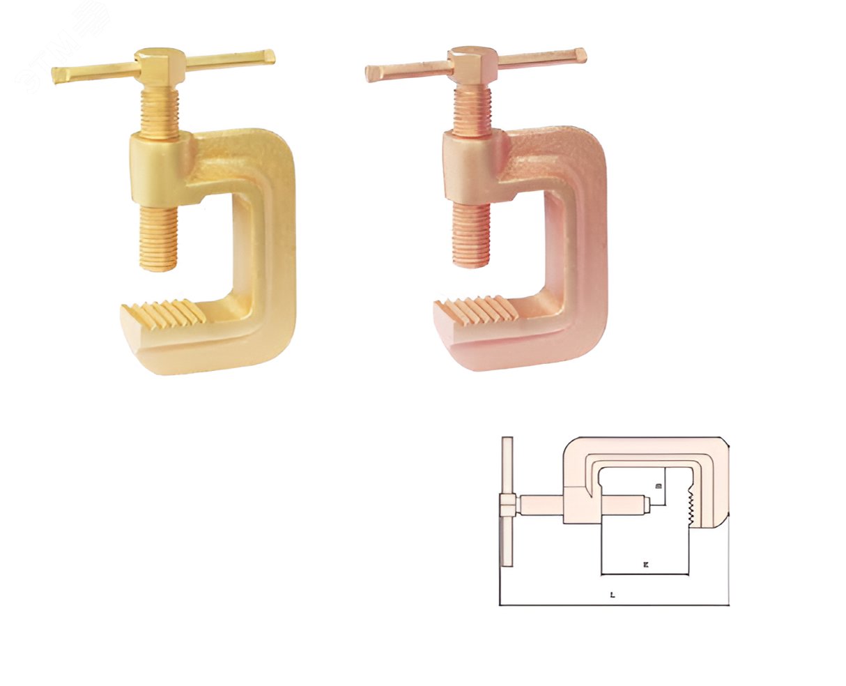 Изображение товара Струбцина G-образная 150мм, искробезопасный сплав AlCu 274-1008 (шт)