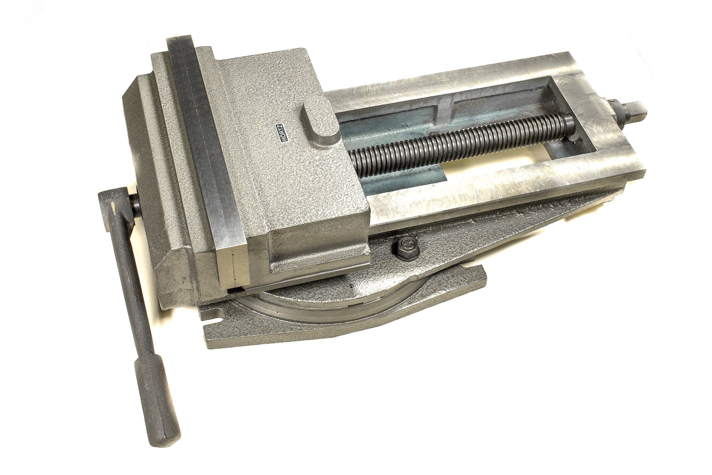 Изображение товара Станочные стальные поворотные тиски 320 мм Hortz надежное крепление металлических заготовок