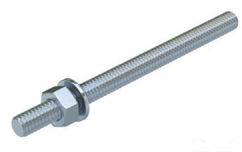 Шпилька М20х750 5.8 Ст3 оц. полнорезьбовая с 1й   гайкой М20 5 оц. и 1й шайбой 20 оц. по чертежу