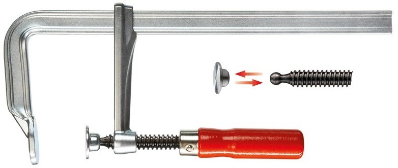 Струбцина цельнометаллическая 250/120, усилие: 6 кН, c деревянной рукояткой
