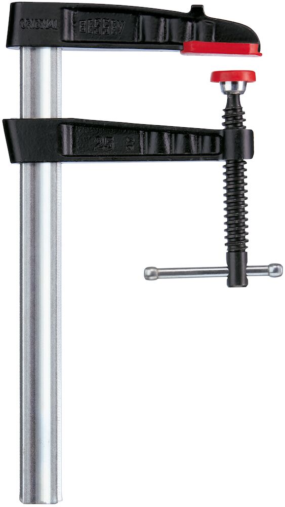 Струбцина из ковкого чугуна 200/100, усилие: 6 кН, с Т-образной рукояткой, полая рейка