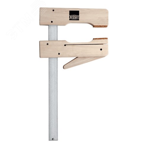 Струбцина Kleммy деревянная 600/110, опорная поверхность из прессованной пробковой крошки для щадящего зажима - фото 1