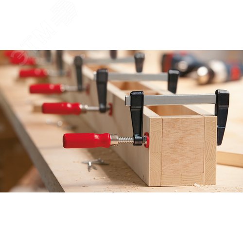 Струбцина литая легкая, усилие: 2 кН, 300X100 мм, рейка: 25X6 мм, цинковое литье под давлением - фото 3