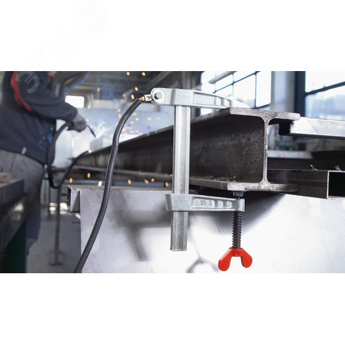 Струбцины заземляющая для сварки, с Т-образной рукояткой 150/80, ток до 400 A - фото 2