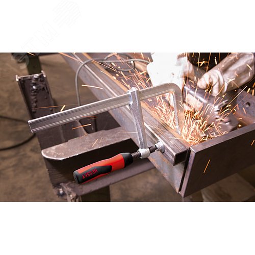 Струбцина цельнометаллическая 400/120, усилие: 6 кН, c 2-компонентной рукояткой - фото 5