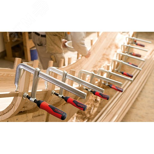 Струбцина цельнометаллическая 400/120, усилие: 6 кН, c 2-компонентной рукояткой - фото 3