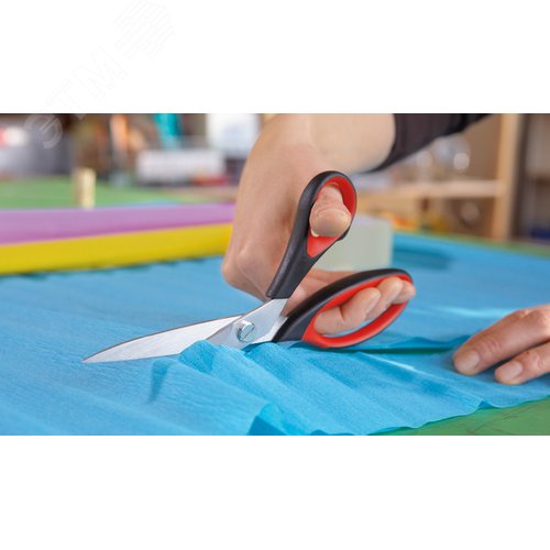 Ножницы универсальные, изогнутые рукоятки, 250 мм, нержавеющая сталь, комфортные кольца с мягкими прокладками - фото 2