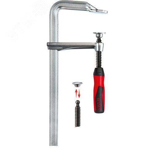 Изображение товара Струбцина цельнометаллическая 400/120, усилие: 6 кН, c 2-компонентной рукояткой (шт)