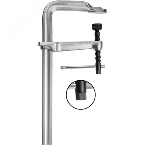 Струбцина высокоэффективная для тяжелых нагрузок 600/175, усилие: 22 кН, момент затяжки: 70 Нм, с Т-образной рукояткой - фото 1