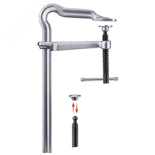 Изображение товара Струбцина OMEGA цельнометаллическая 500/120, усилие 5 кН, с Т-образной рукояткой, фиксированная скоба с запатентованной дугой OMEGA (шт)