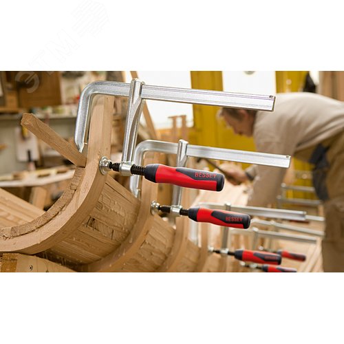 Струбцина цельнометаллическая 400/120, усилие: 6 кН, c 2-компонентной рукояткой - фото 4