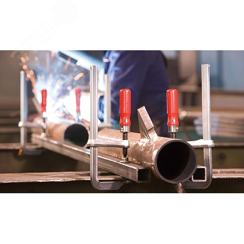 Струбцина цельнометаллическая 250/120, усилие: 6 кН, c деревянной рукояткой - фото 6