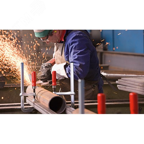 Струбцина цельнометаллическая 250/120, усилие: 6 кН, c деревянной рукояткой - фото 4