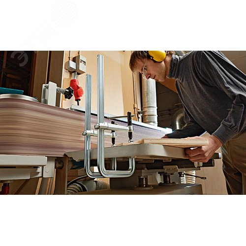 Струбцина U-образная цельнометаллическая легкая 250/120, усилие: 4 кН, с Т-образной рукояткой - фото 3