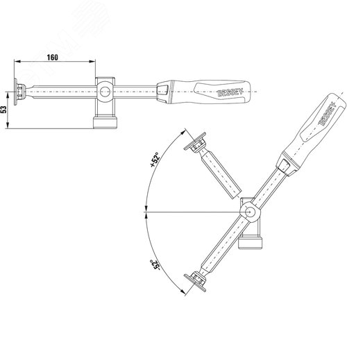 Адаптер поворотный для быстрозажимных устройств, усилие: 3 кН, для удлинителя TW28X - фото 2