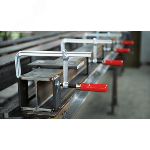 Струбцина classiX цельнометаллическая 160/80, усилие: 5 кН, c деревянной рукояткой - фото 5