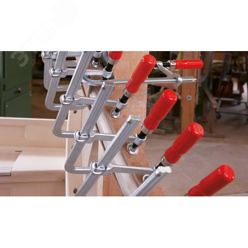 Струбцина classiX цельнометаллическая 160/80, усилие: 5 кН, c деревянной рукояткой - фото 2