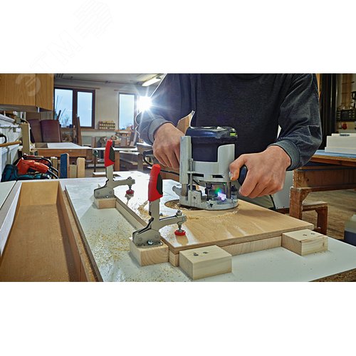 Зажим регулируемый вертикальный, с коленчатым рычагом, усилие: 2.5 кН, с открытым плечом и горизонтальным основанием 35 - фото 3