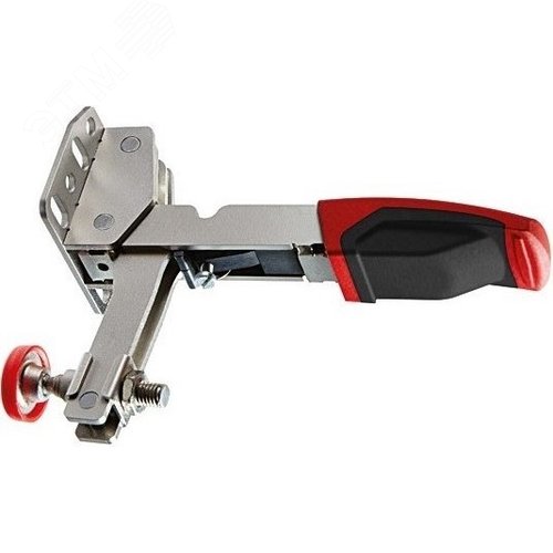 Зажим регулируемый вертикальный, с коленчатым рычагом, усилие: 2.5 кН, с открытым плечом и горизонтальным основанием 35 - фото 1