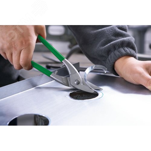 Ножницы по металлу, для прорезания отверстий, левые, рез: 1 мм, 250 мм, высококачественная сталь, короткий прямой и фигурный рез - фото 3