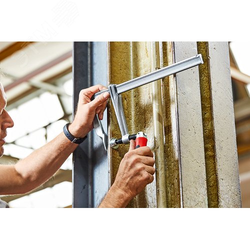 Струбцина цельнометаллическая 500/120, усилие: 5 кН, cо складной 2-компонентной рукояткой - фото 9