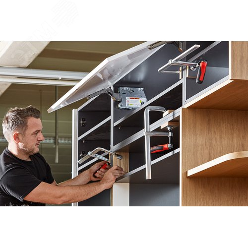 Струбцина цельнометаллическая 500/120, усилие: 5 кН, cо складной 2-компонентной рукояткой - фото 6