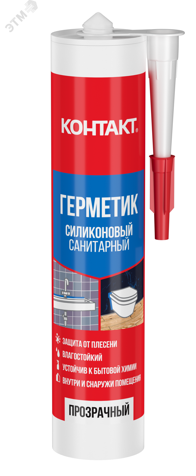 Изображение товара Герметик силиконовый санитарный прозрачный 280 мл для влажных помещений