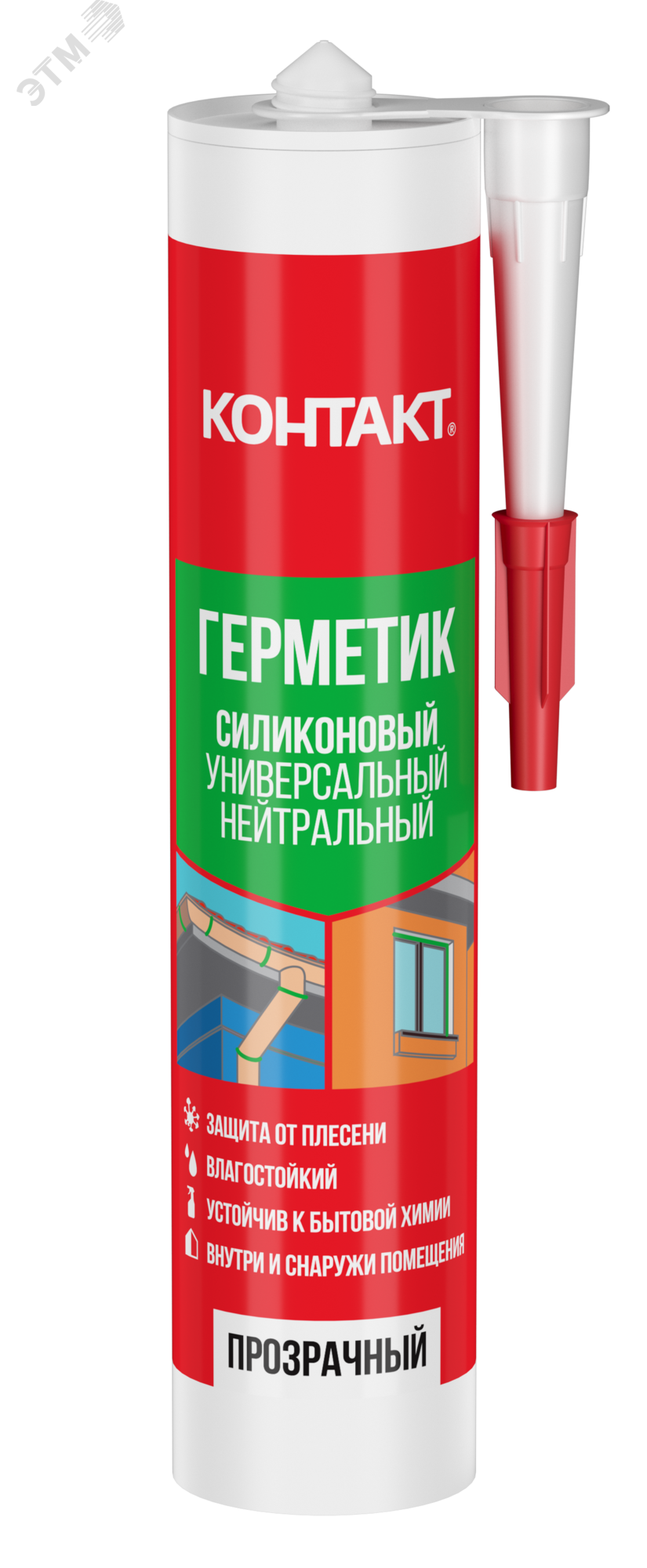 Изображение товара Герметик силиконовый универсальный прозрачный 280 мл для ремонта