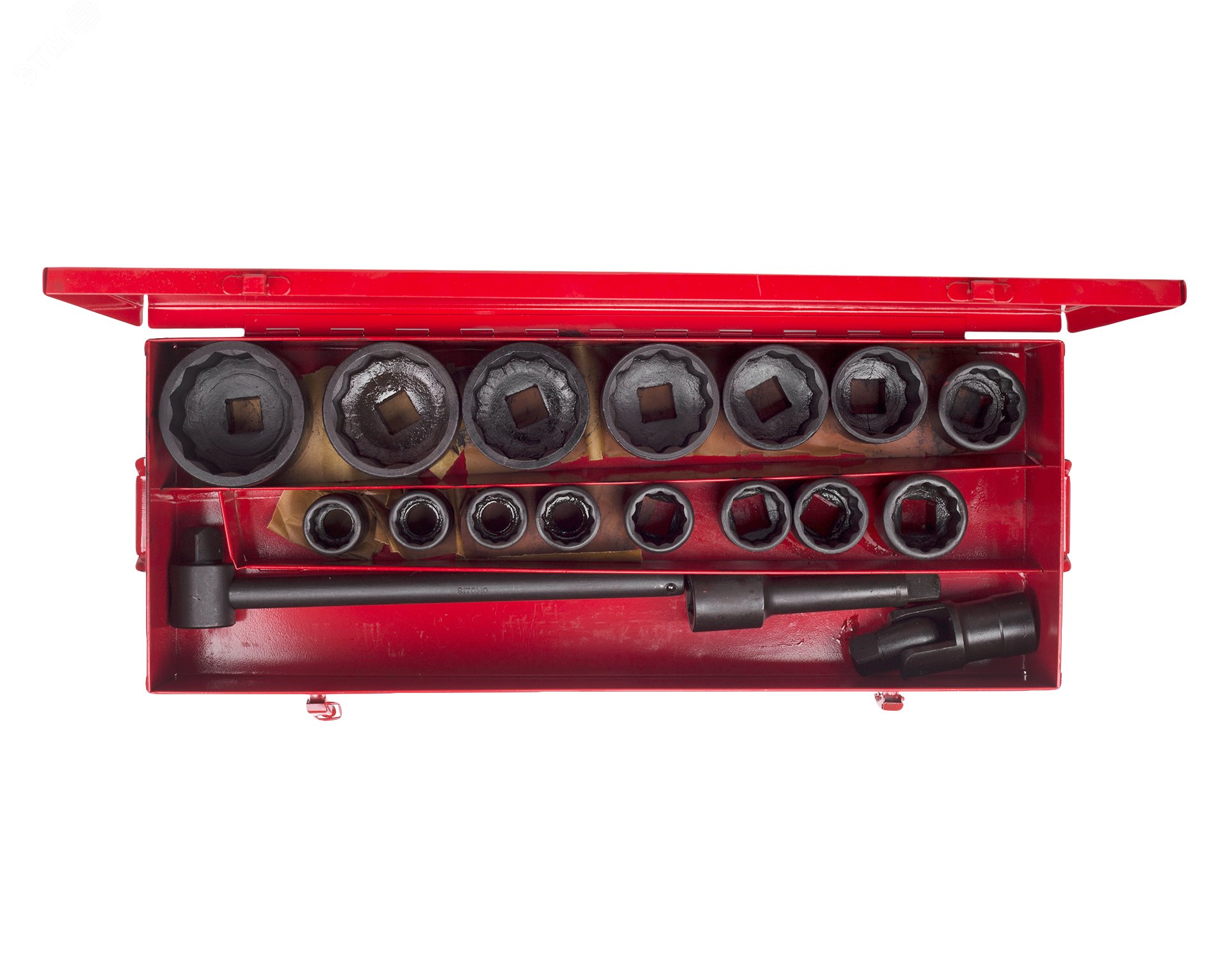 Изображение товара Набор головок №8 30-80 мм 1'' 19 шт металлический кейс