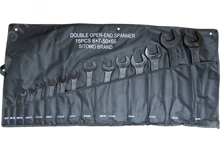 Изображение товара Набор ключей гаечных (рожковых) двусторонних 15 шт. (6-55) (шт)