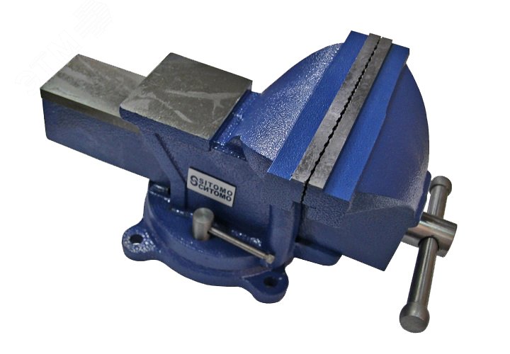 Изображение товара Слесарные тиски ТСЧ-125 мм поворотные с наковальней