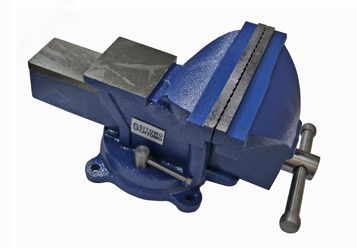 Изображение товара Слесарные тиски ТСЧ 200 мм поворотные облегченные с наковальней