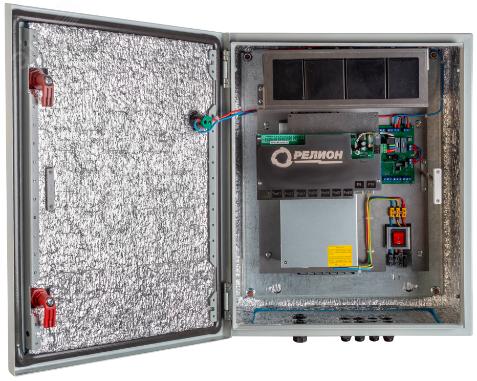 Изображение товара Коммутатор управляемый промышленный 8 портов RJ45/SFP 10 100 1000 Мб/с PoE 480Вт с ИБП (шт)