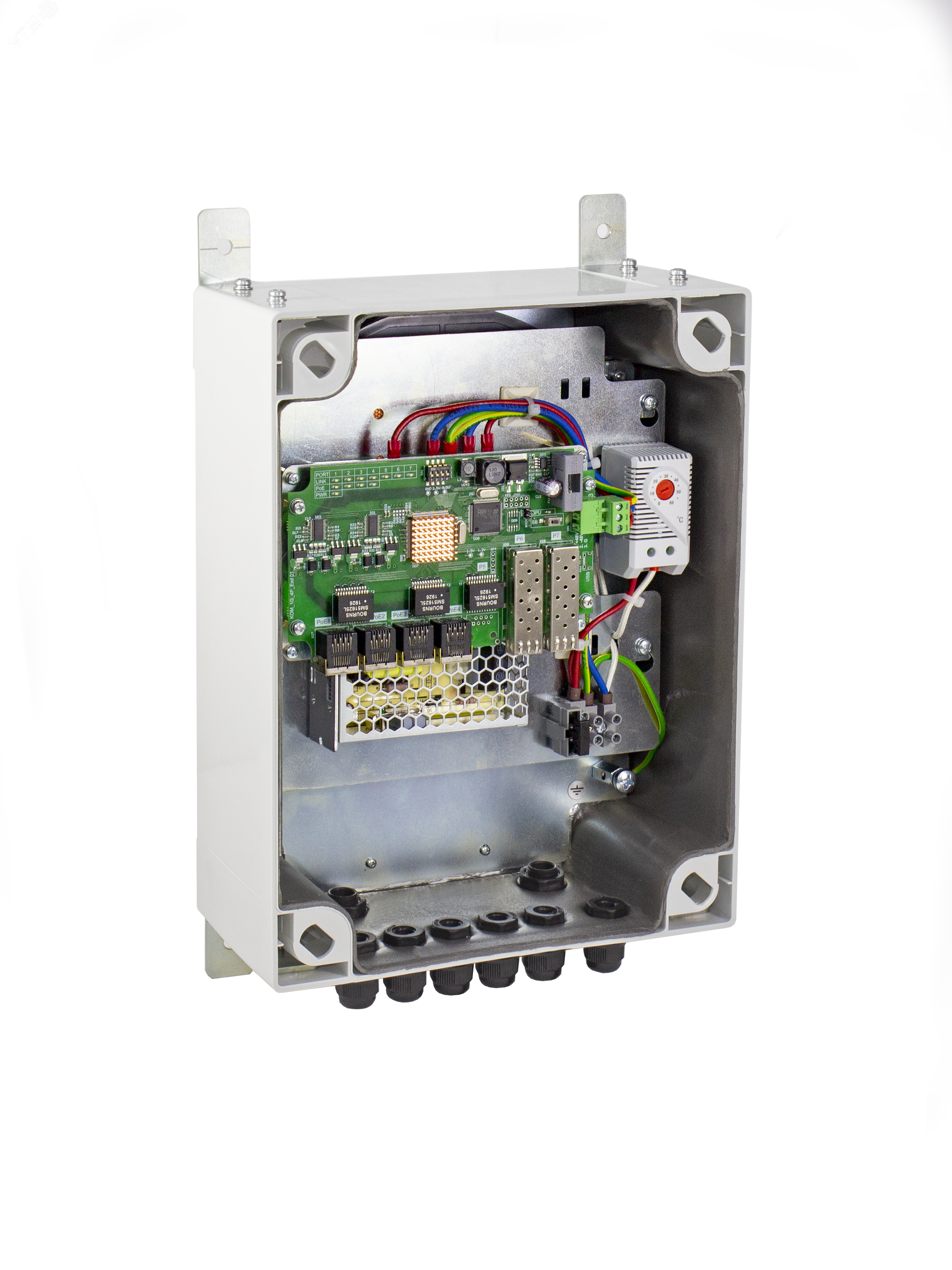 Изображение товара Коммутатор управляемый L2 4 порта RJ45/SFP 10 100 1000 Мб/с PoE 140Вт