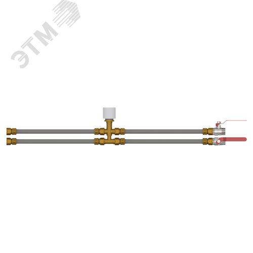 Изображение товара Смесительный узел для фанкойла ДУ15, присоединение G1/2, KVS 1,6, расход 0,8м3/ч, привод 220VAC, открыть/закрыть, NC (шт)