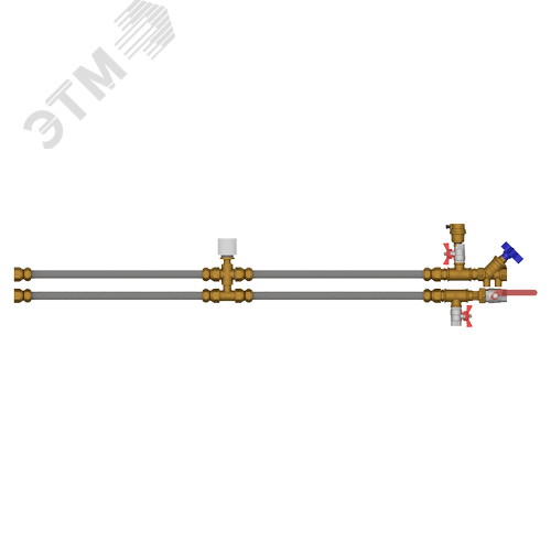 Изображение товара Смесительный узел для фанкойла ДУ20, присоединение G3/4, KVS 4,0, расход 1,8м3/ч, привод 220VAC, открыть/закрыть, NC (шт)