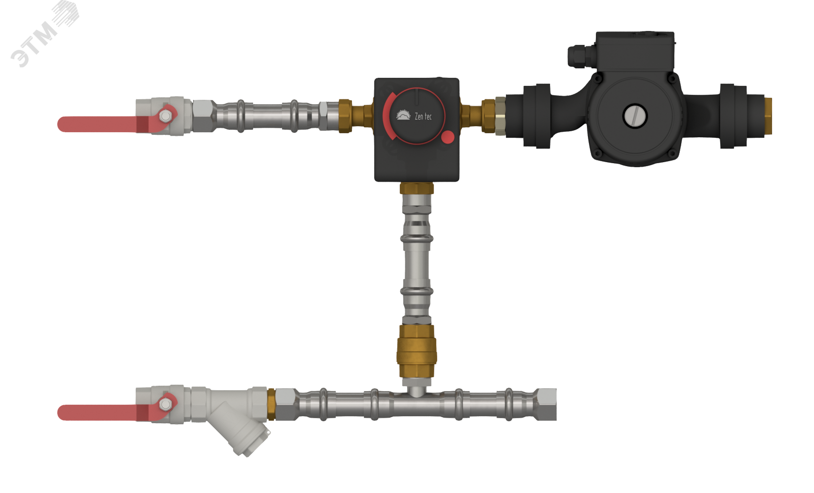 Изображение товара Смесительный узел без байпаса, с плавным управлением , насос 25-40, KVS 2,5, макс. расход 1,28, насос 1х230, 0,07кВт (шт)