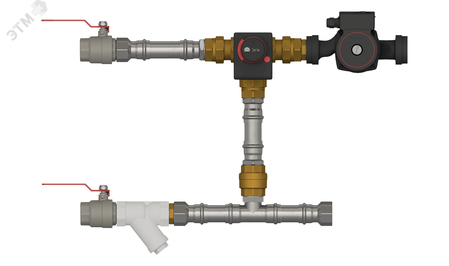 Изображение товара Смесительный узел без байпаса, с плавным управлением , насос 32-80, KVS 16, макс. расход 7, насос 1х230, 0,3кВт (шт)