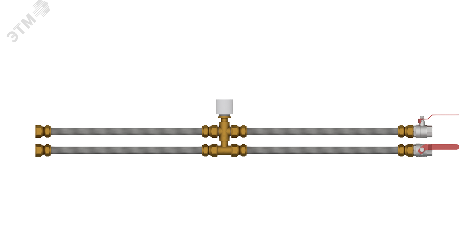 Изображение товара Смесительный узел для фанкойла ДУ20, присоединение G3/4, KVS 4,0, расход 1,8м3/ч, привод 220VAC, открыть/закрыть, NC (шт)