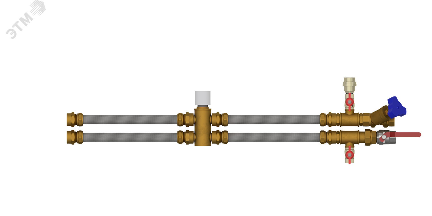 Изображение товара Смесительный узел для фанкойла ДУ25, присоединение G1, KVS 6,0, расход 3,4м3/ч, привод 220VAC, открыть/закрыть, NC (шт)