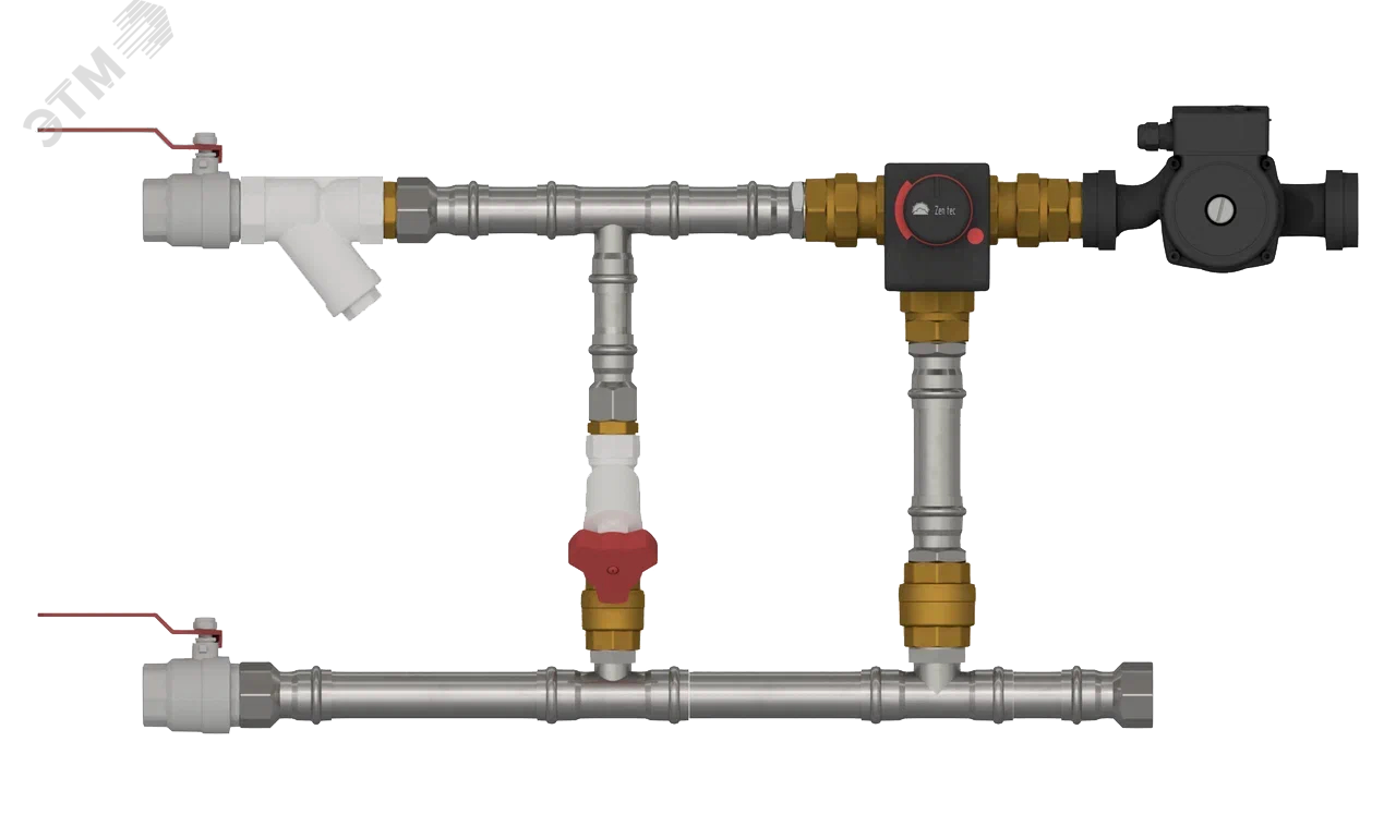 Изображение товара Смесительный узел с байпасом и плавным управлением , насос 32-120, KVS 16, макс. расход 9,5, насос 1х230, 0,5кВт (шт)