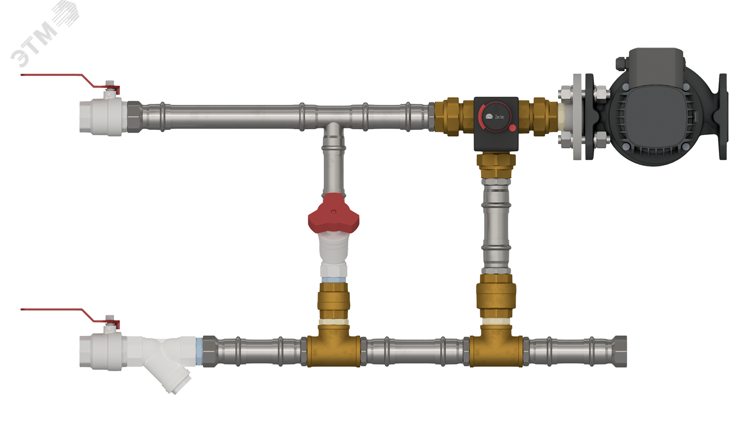Изображение товара Смесительный узел с байпасом и плавным управлением , насос 40-120, KVS 25, макс. расход 12, насос 1х230, 0,7кВт (шт)