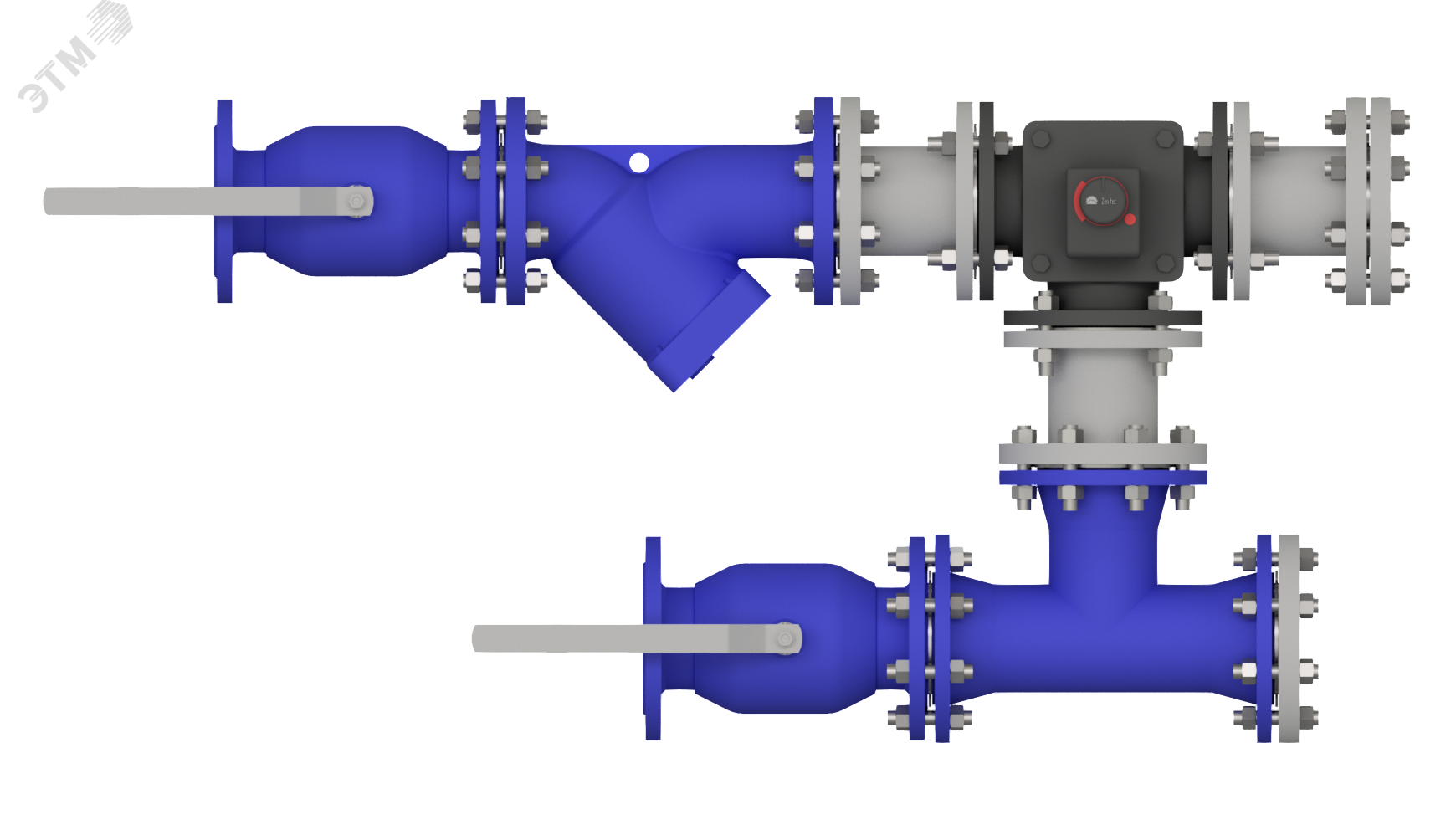 Изображение товара Смесительный узел для охладителя ДУ100, фланцевое, KVS 225, расход 105м3/ч, привод 24VDC, управление 0-10В (шт)