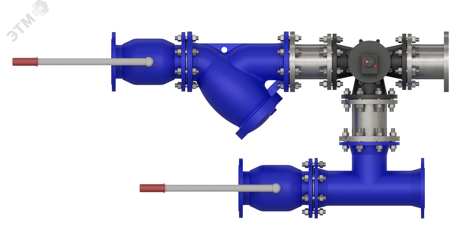 Изображение товара Смесительный узел для охладителя ДУ150, фланцевое, KVS 400, расход 180м3/ч, привод 24VDC, управление 0-10В (шт)