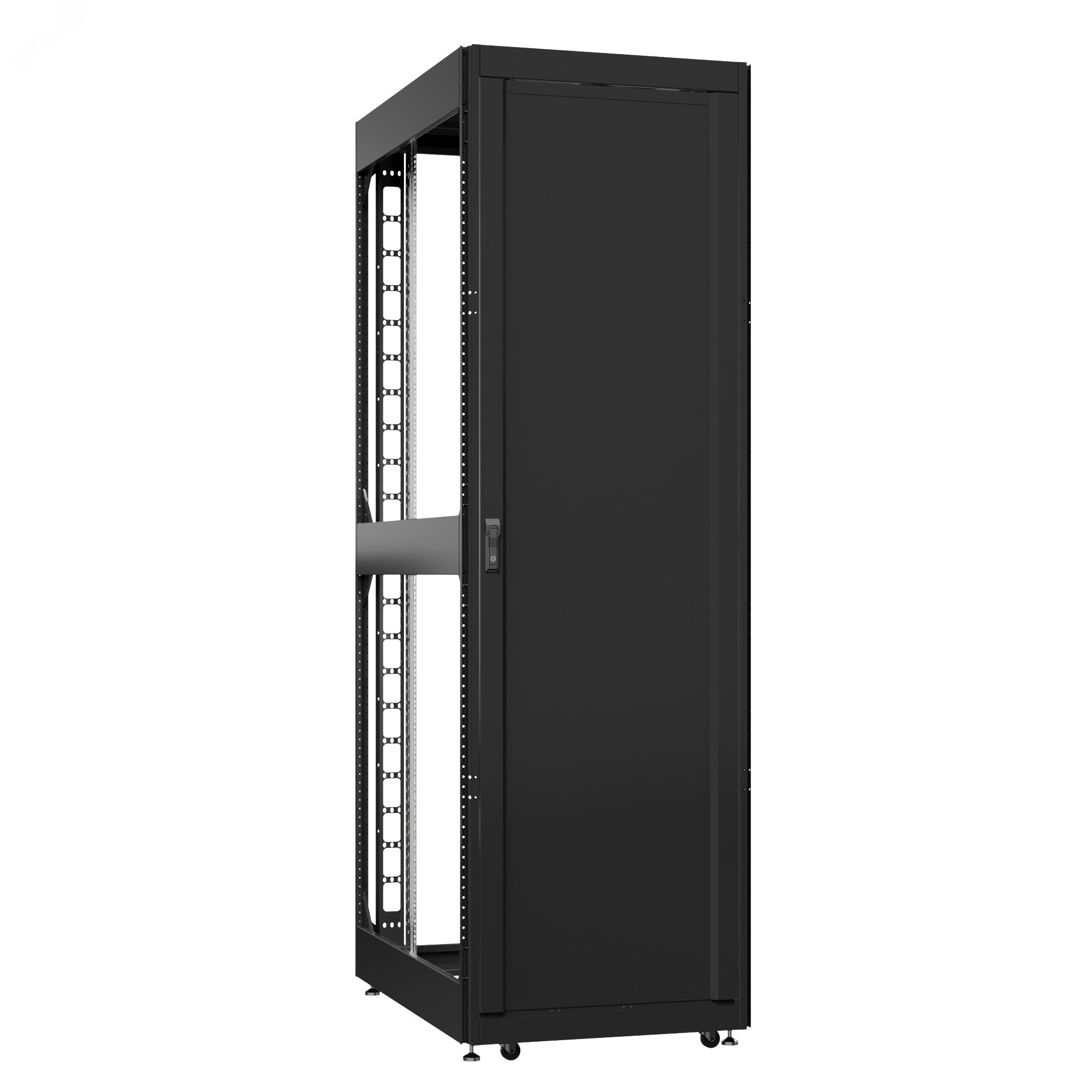 Шкаф серверный 52U 800х1000 передняя дверь: одностворчатая глухой металл IP51. задняя дверь: без. боковые панели: без. цвет: черный RAL9005  EX 8052.9200 SYSMATRIX - превью 2