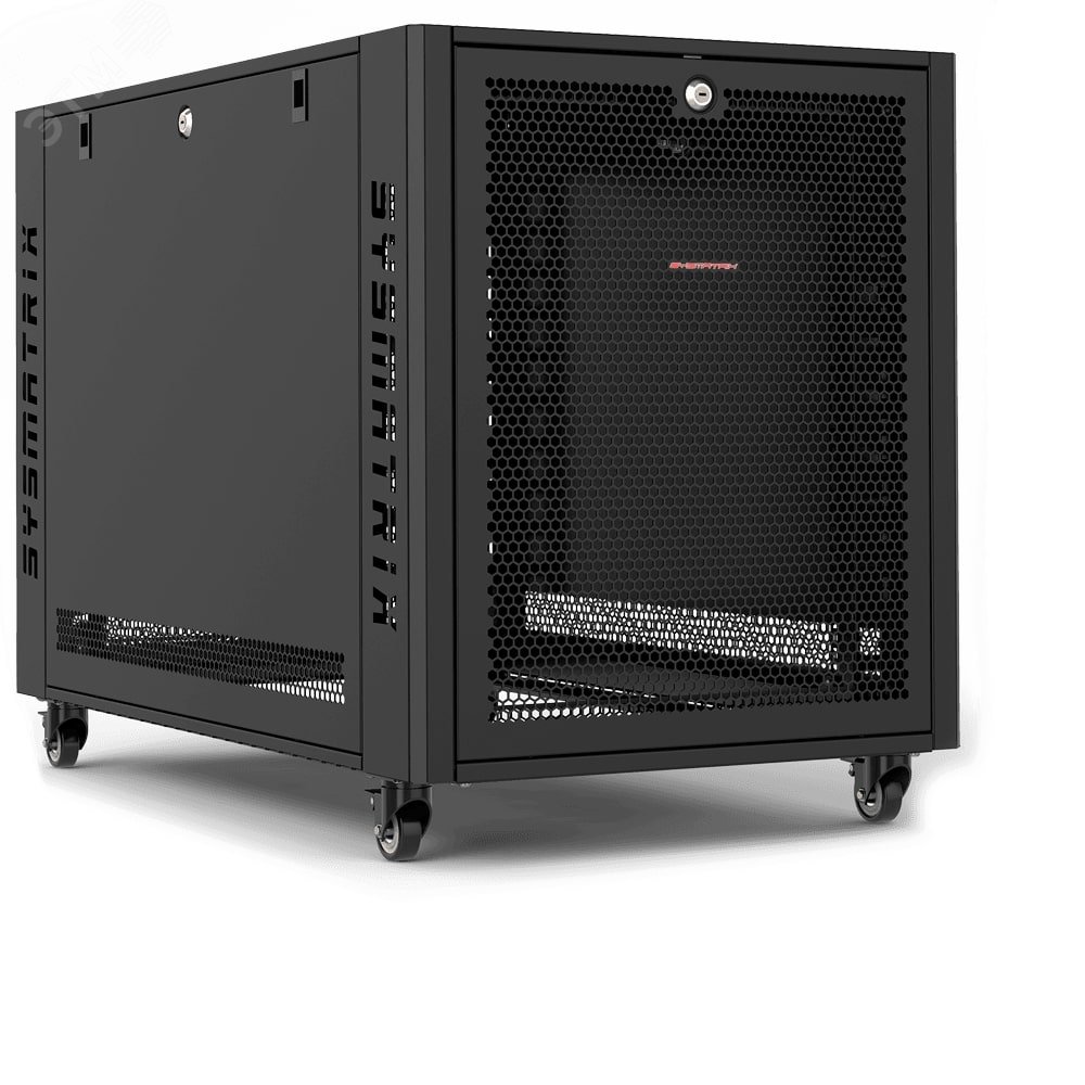 Изображение товара Серверный шкаф 19 дюймов напольный 12U 600x800 черный перфорированный