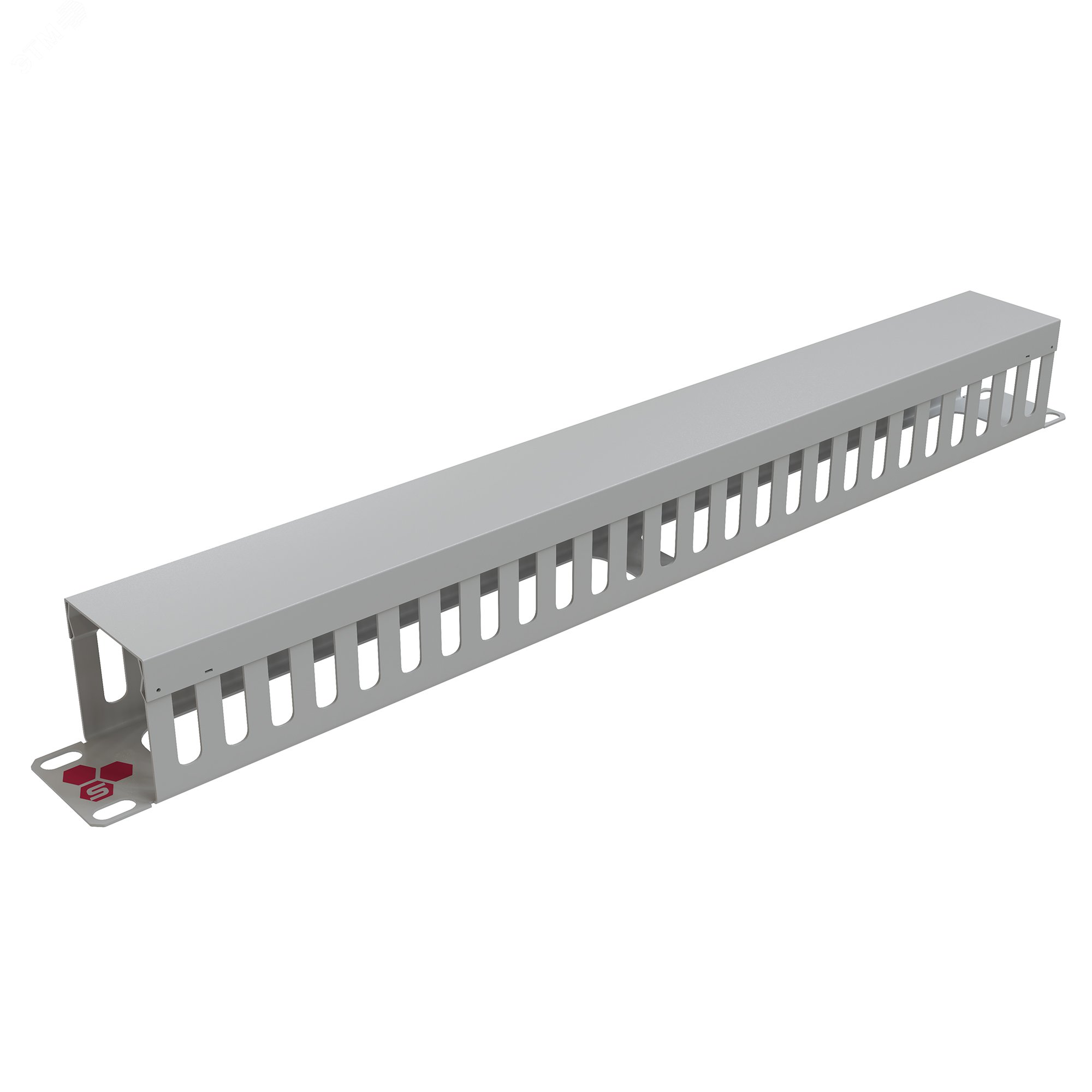 Изображение товара Органайзер кабельный 19'' 1U с крышкой, металличе ский, цвет серый (RAL7035) (шт)