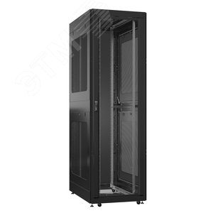 Шкаф серверный 42U 800х1200 передняя дверь: двустворчатая глухой металл IP51. задняя дверь: одностворчатая глухой металл IP51. боковые панели: перфорированные. цвет: черный RAL9005 